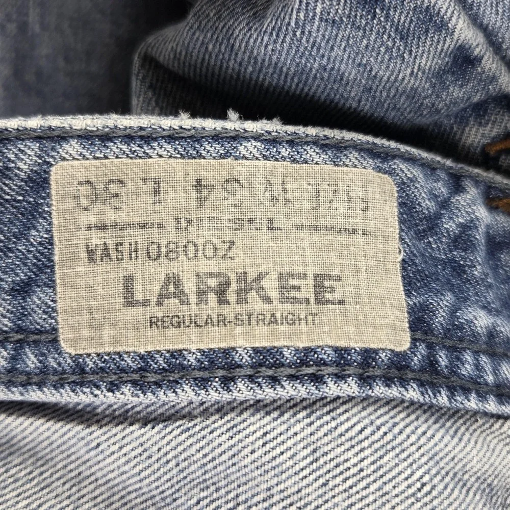 Diesel Jeans Mens 34x30 Blue Larkee Regular Straight Distressed Button Fly 0800Z